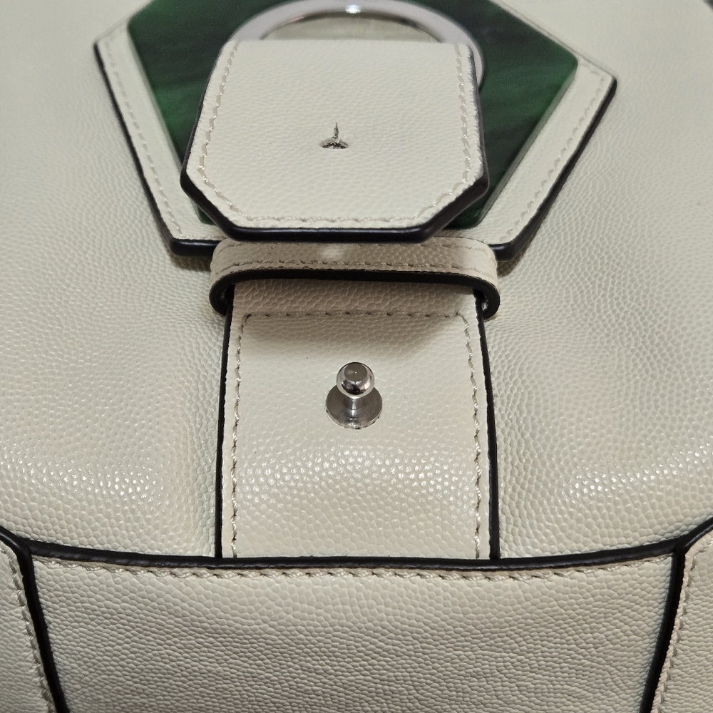 Ganni Leather Micro Crossbody Box Bag In Egret Color & Dustbag-Like New - Picture 13 of 17